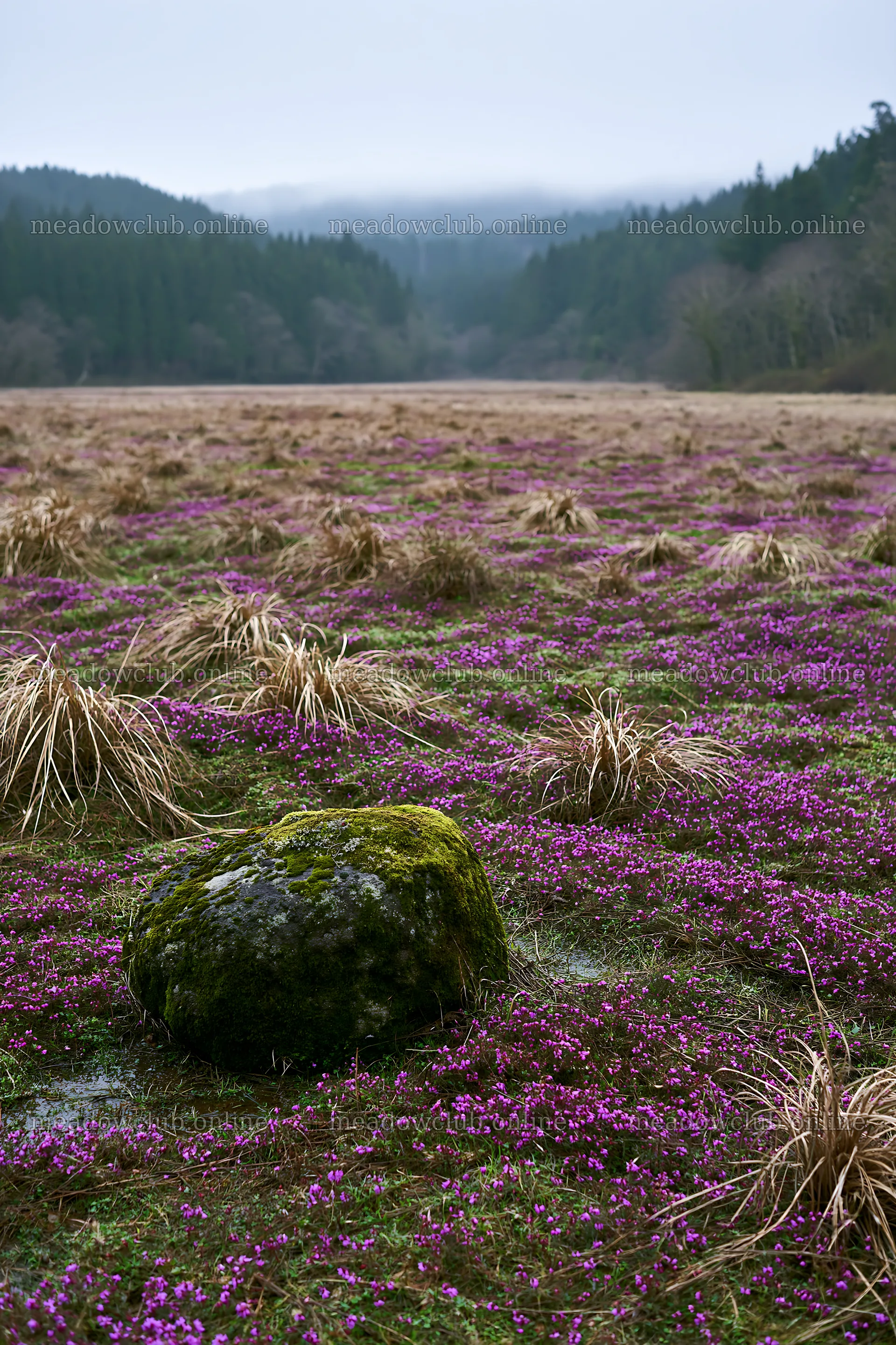 Miyagi spring recovery meadow mossy stone in a natural setting – meadow photos 6480x9722