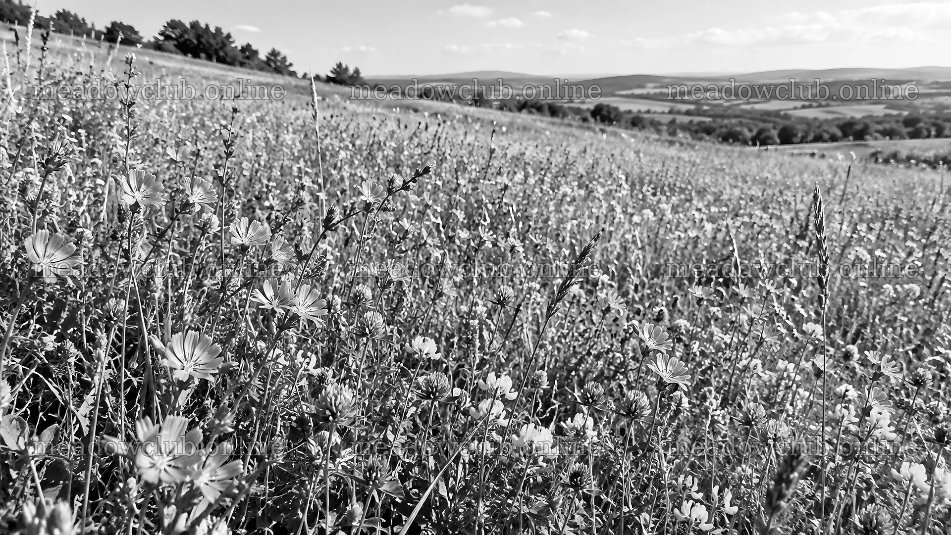 Wildflower Meadow in Black and White – meadow photos 10324x5812