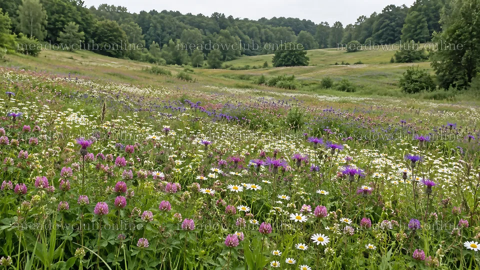 Wildflower Meadow in a Forest Clearing – meadow photos 10324x5812