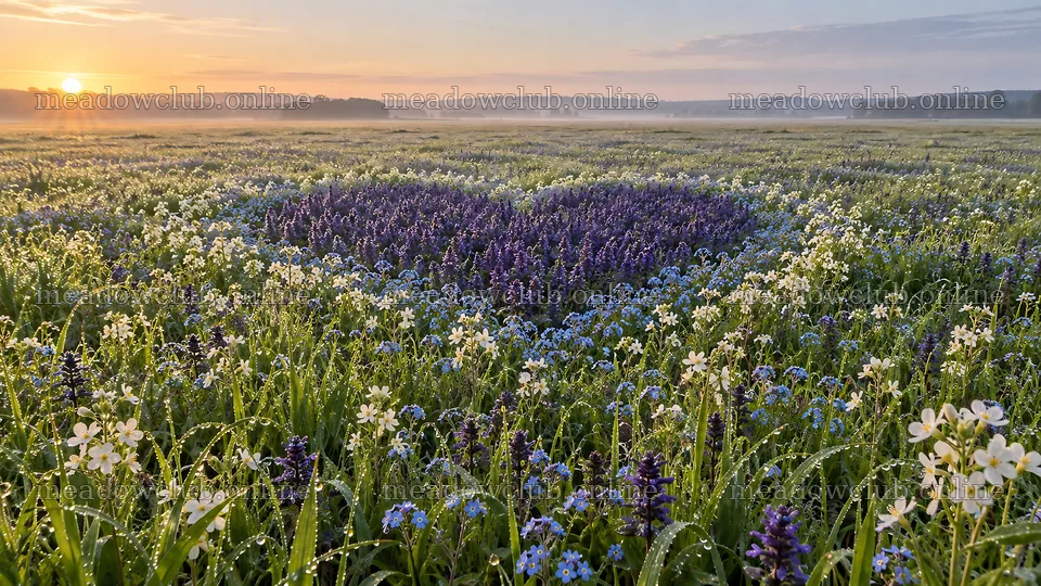 Colorful Wildflowers Forming a Heart in a Meadow – meadow photos 10324x5812