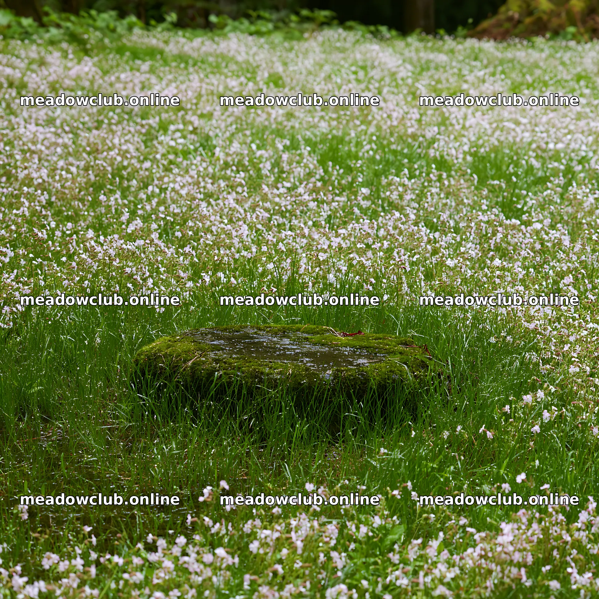 Miyagi spring recovery meadow mossy stone surrounded by flowers – meadow photos 7938x7938