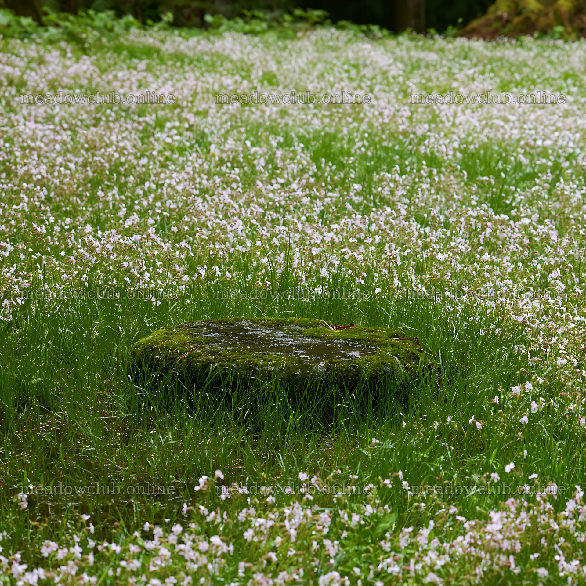 Miyagi spring recovery meadow mossy stone surrounded by flowers – meadow photos 7938x7938