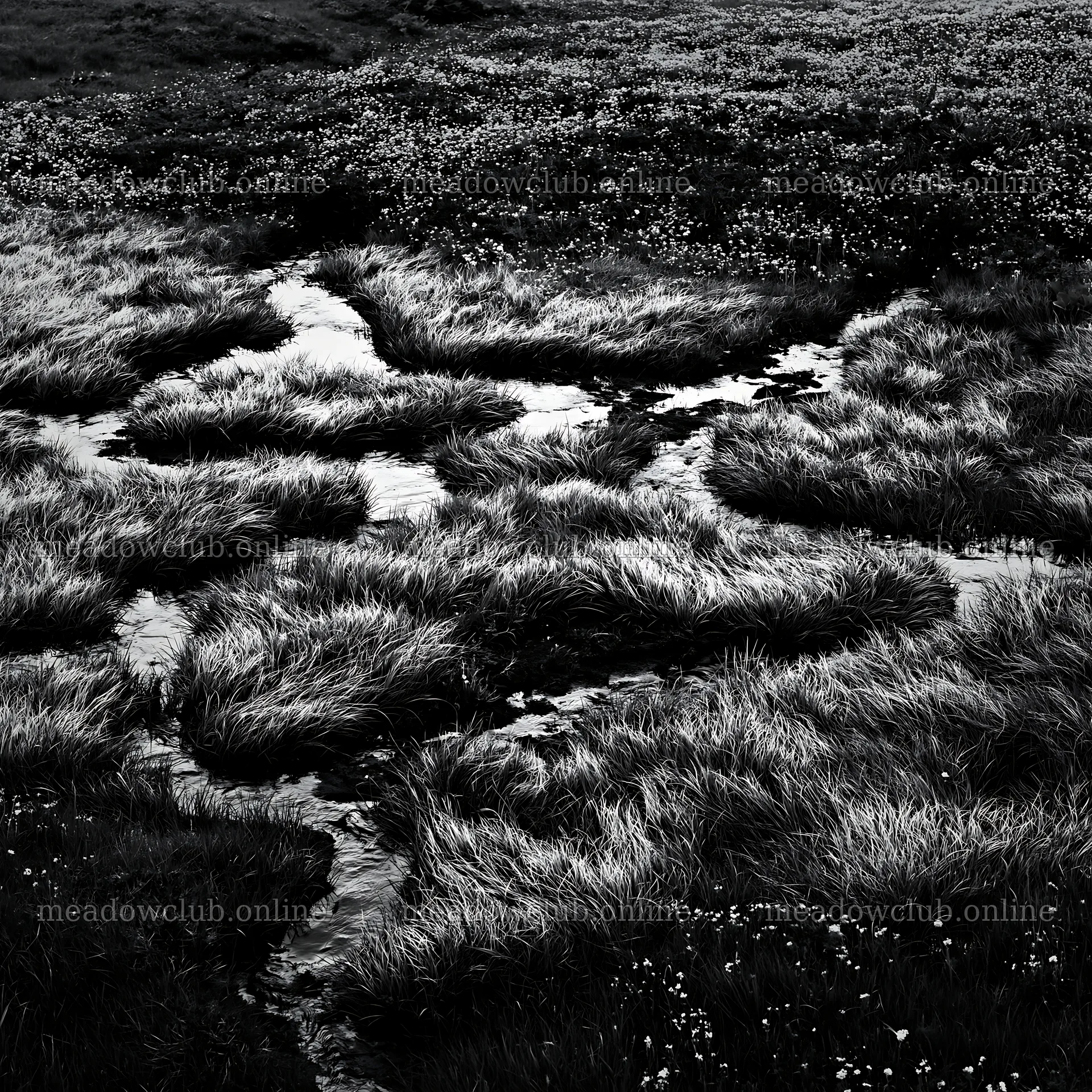 Akita snowmelt meadow with silver grasses and flowing water – meadow photos 7938x7938