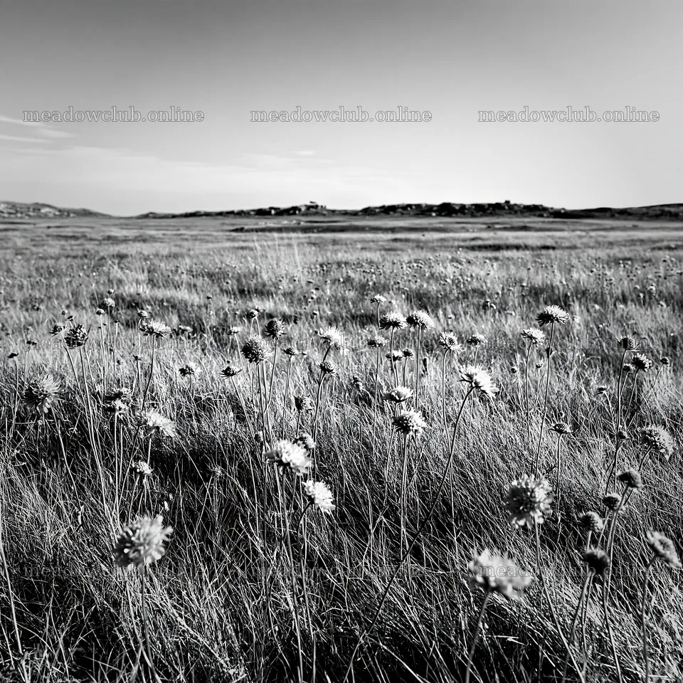 Limestone meadow with flowers under clear sky in bright light – meadow photos 7938x7938