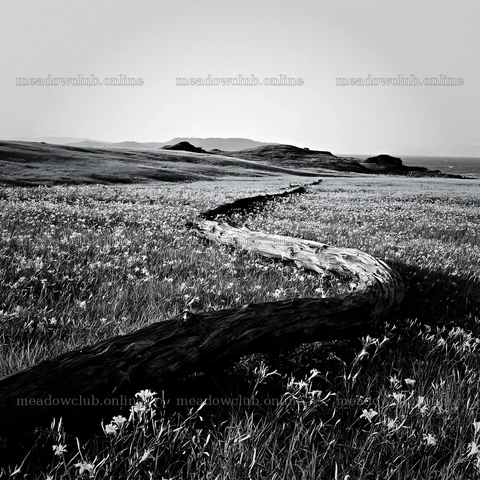 Ishikawa coastal meadow with storm washed driftwood – meadow photos 7938x7938