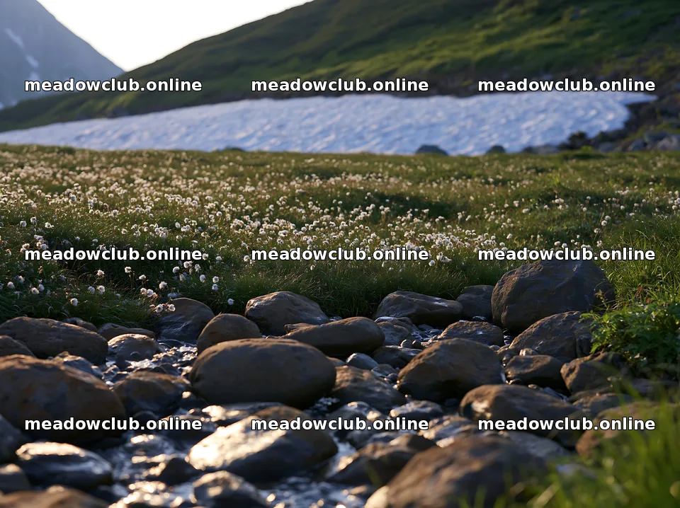 Toyama alpine meadow snowmelt rock foreground with dandelions – meadow photos 9174x6866