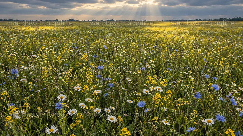 Wildflower Meadow in Warm Sunlight – meadow photos 10324x5812
