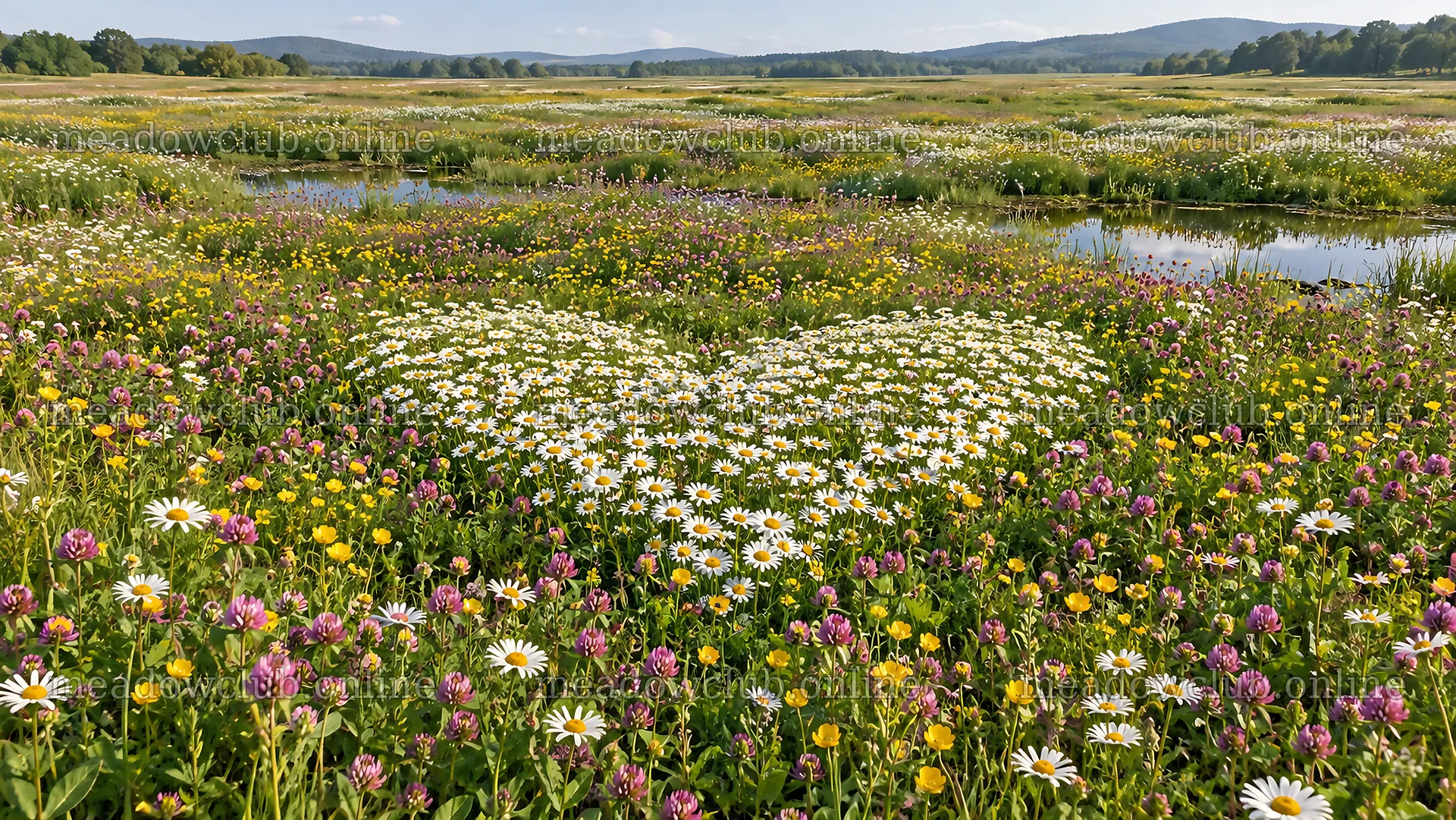 Heart-Shaped Flower Patch in a Meadow – meadow photos 10324x5812