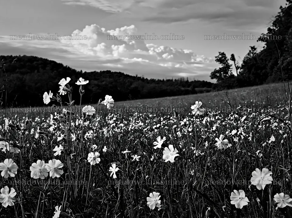 Hungarian meadow with wildflowers along wooded valley – meadow photos 9174x6866