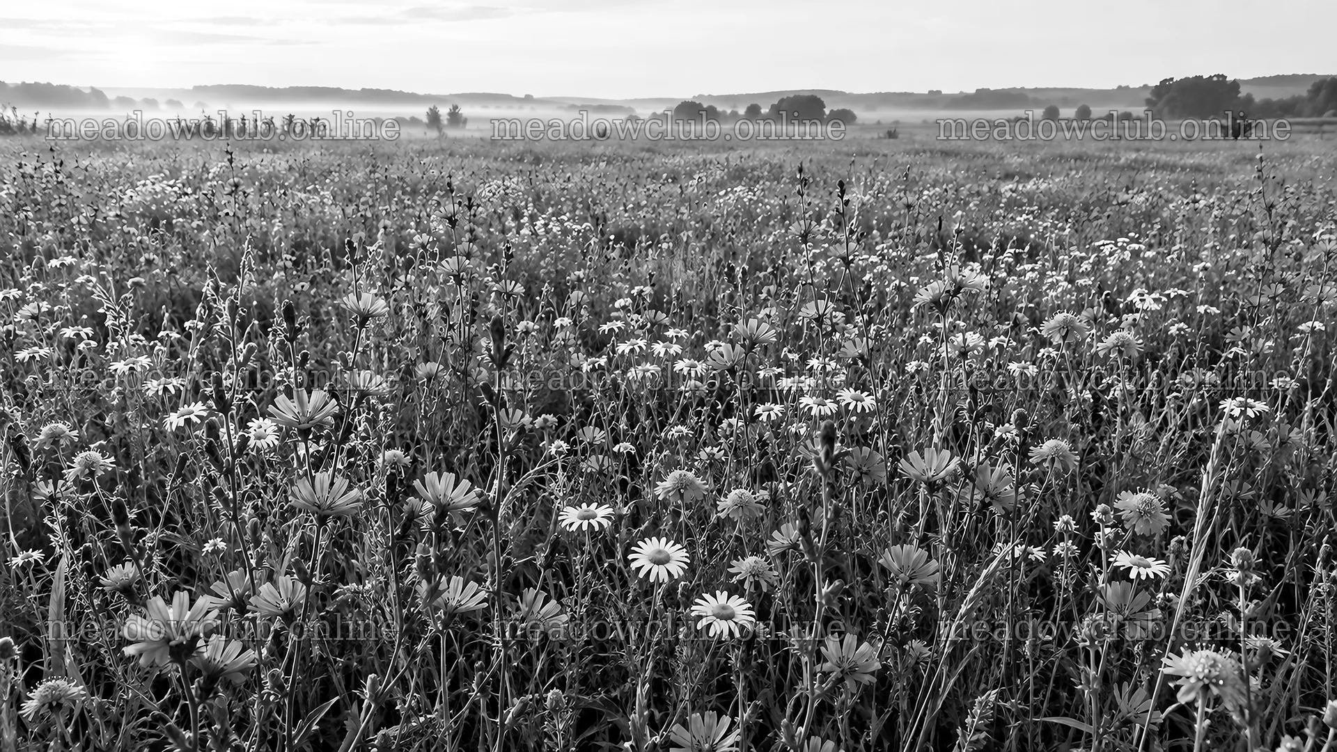 Wildflower Meadow in Black and White – meadow photos 10324x5812