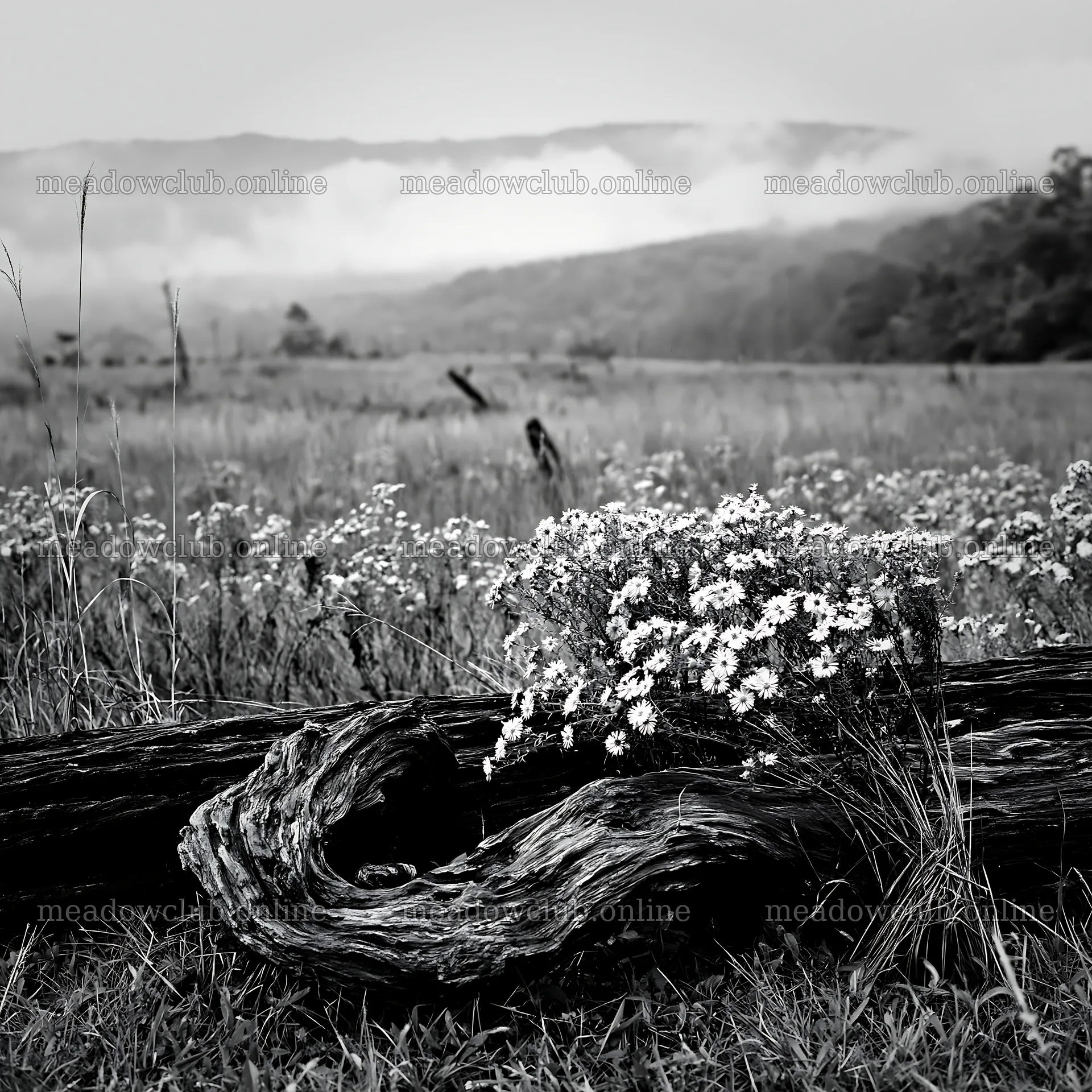 Wakayama autumn meadow with weathered wood in the foreground – meadow photos 7938x7938