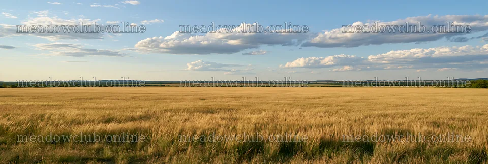 Seedhead meadow under a blue sky with clouds – meadow photos 13690x4602