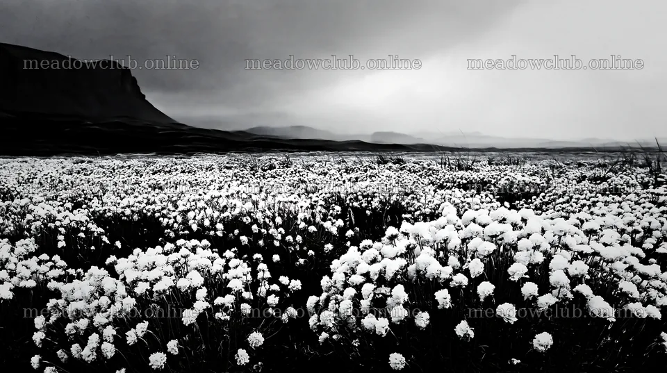 Dune meadow covered in snow with dark clouds overhead – meadow photos 10608x5938
