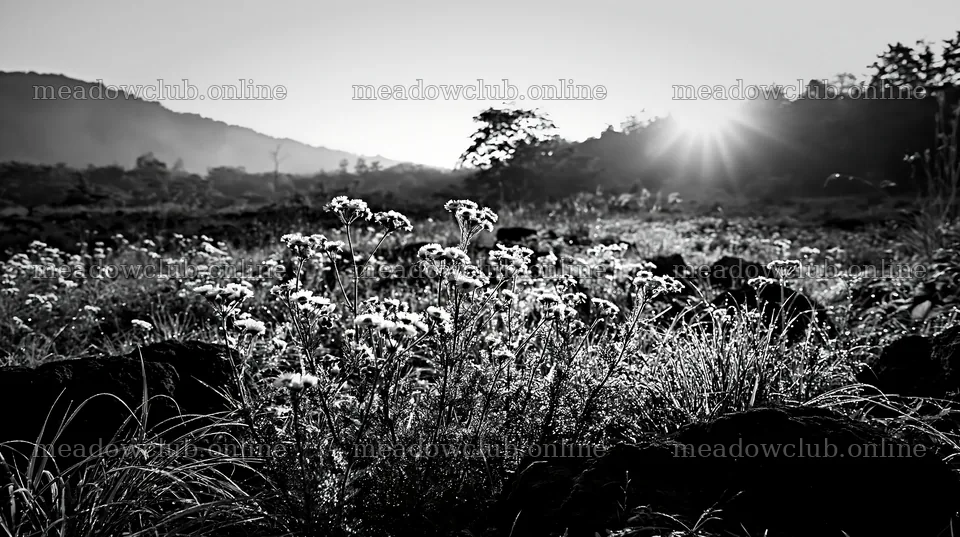 Yamanashi regenerative meadow with basalt stones and wildflowers – meadow photos 10608x5938