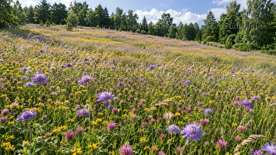 Wildflower Meadow at a Forest Edge – meadow photos 10324x5812