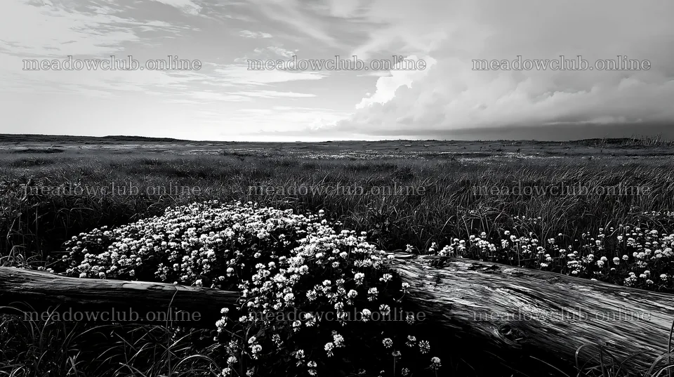 Chiba coastal climate meadow with driftwood and flowering plants – meadow photos 10608x5938