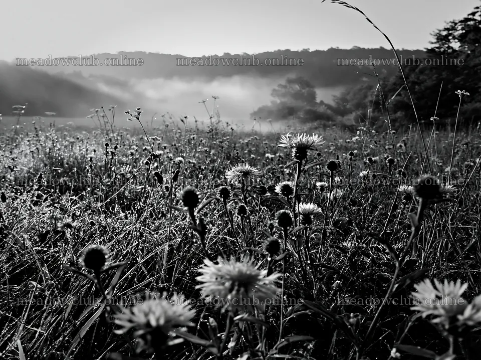 Meadow filled with knapweed in early morning light – meadow photos 9174x6866