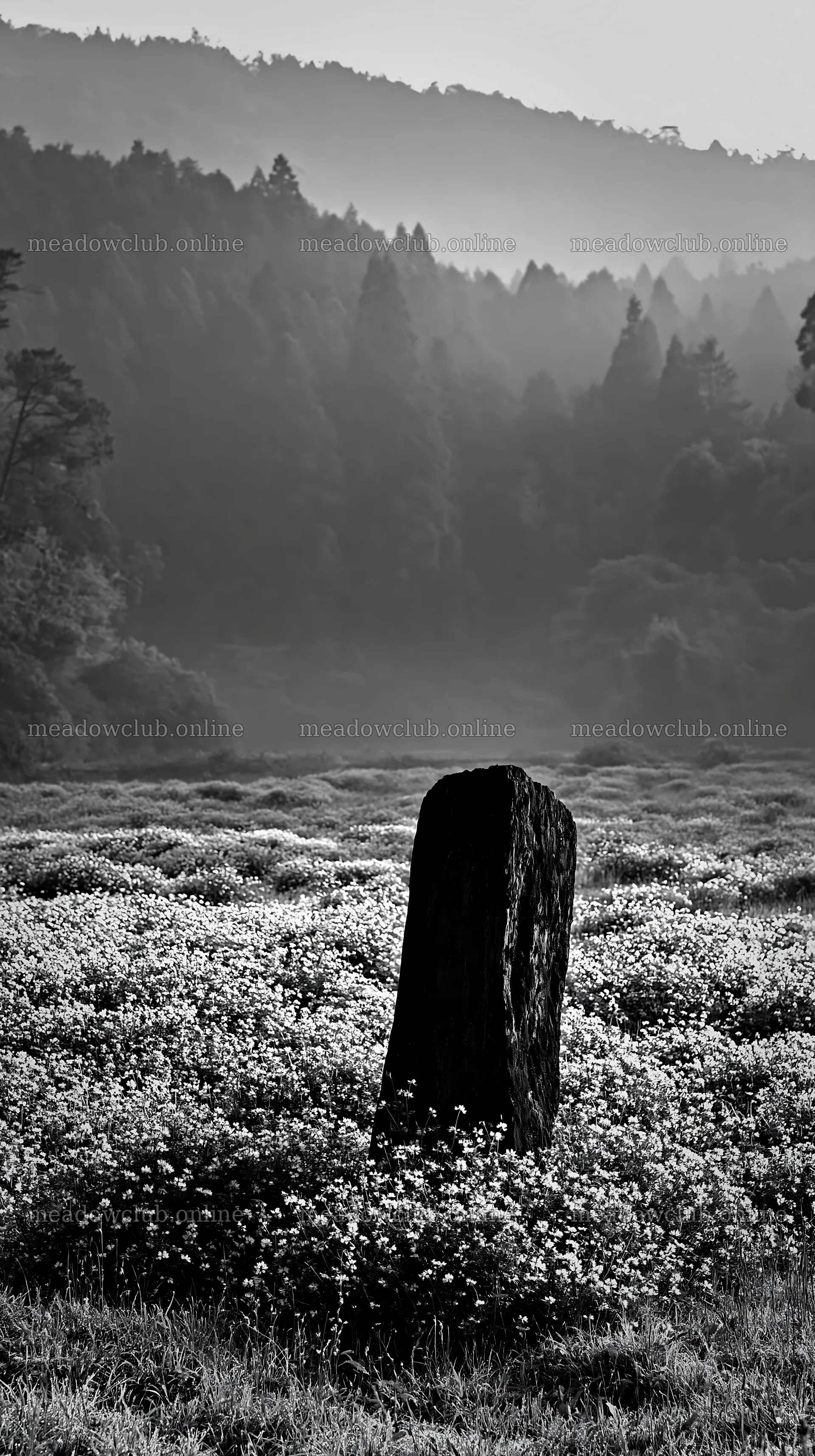 Kyoto spring wildflower meadow stone foreground – meadow photos 5938x10608