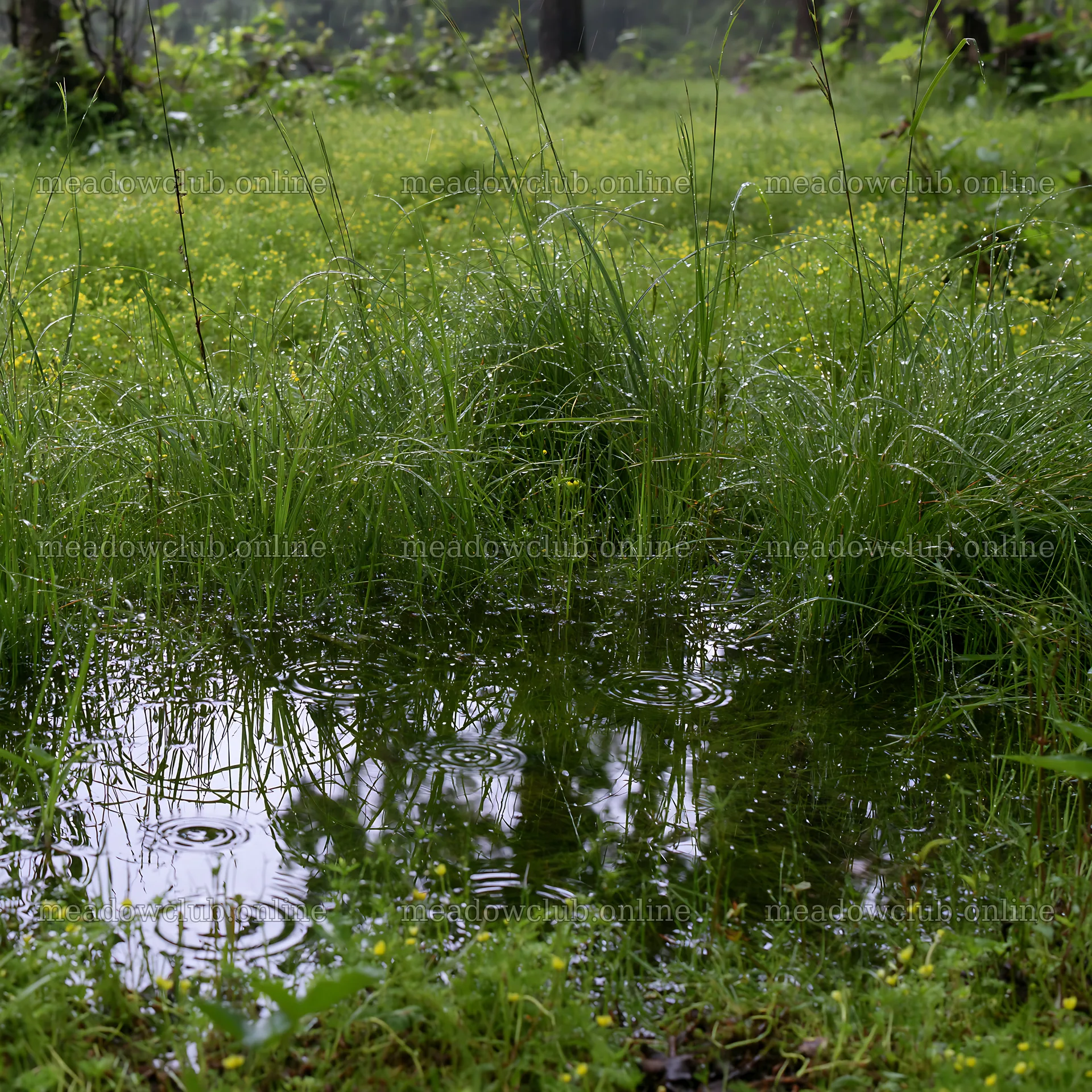 Kochi monsoon meadow with water and beaded grasses – meadow photos 7938x7938