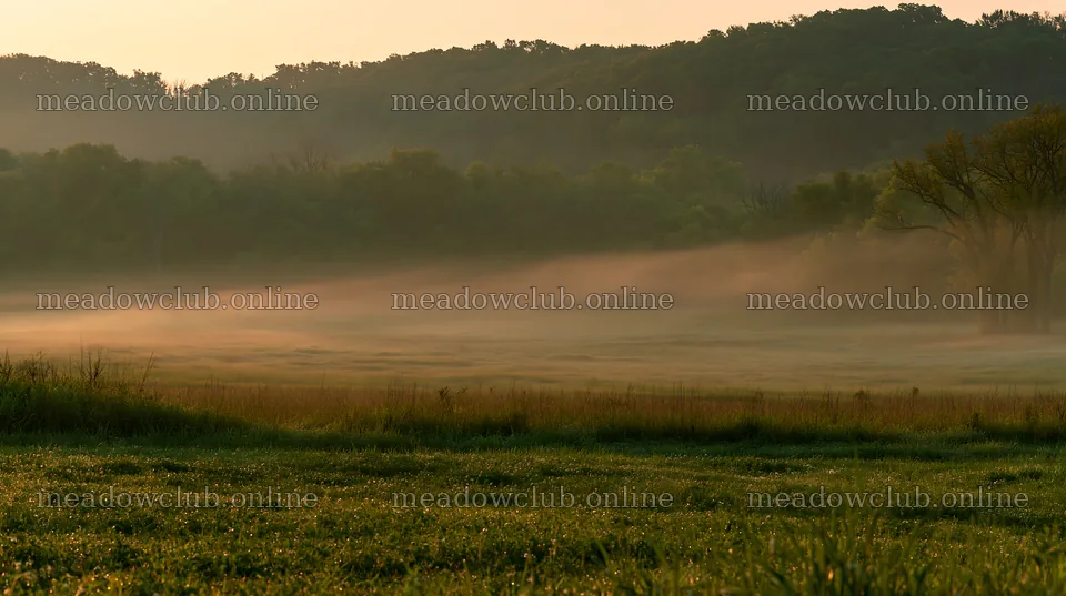 Clover meadow covered in dew at sunrise in natural light – meadow photos 10608x5938