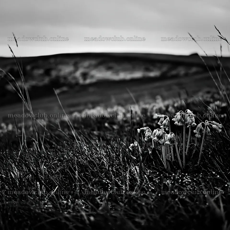 Cloudy chalk meadow with flowers and grass growing in the field – meadow photos 7938x7938