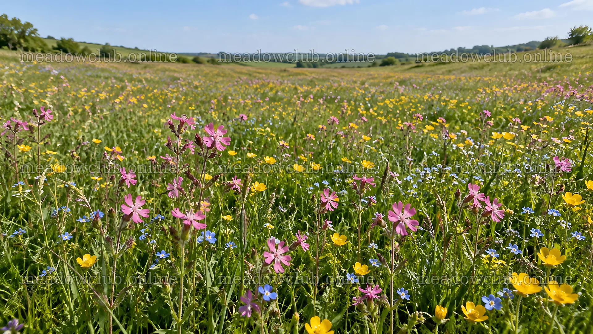 Colorful Wildflowers Across a Sunlit Meadow – meadow photos 10324x5812