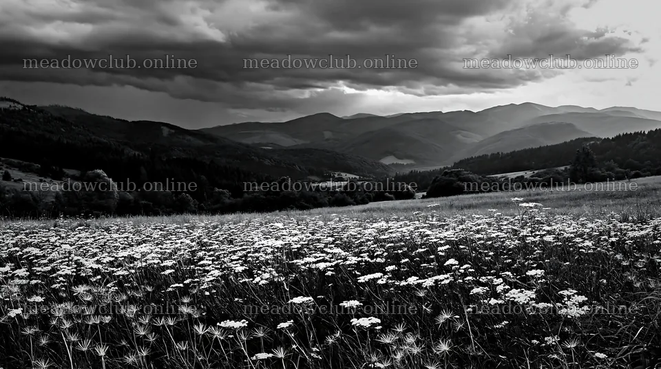 Slovak meadow with flowers across Carpathian valley – meadow photos 10608x5938