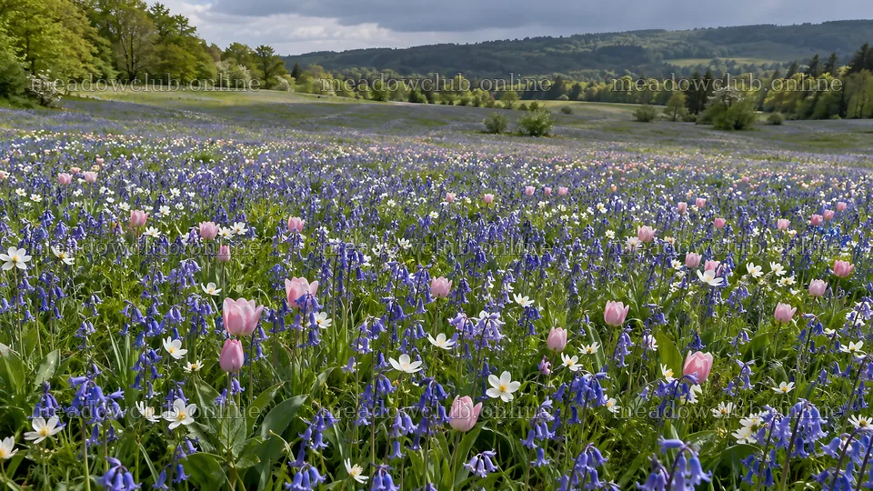 Spring Bulbs Across a Flowering Meadow – meadow photos 10324x5812