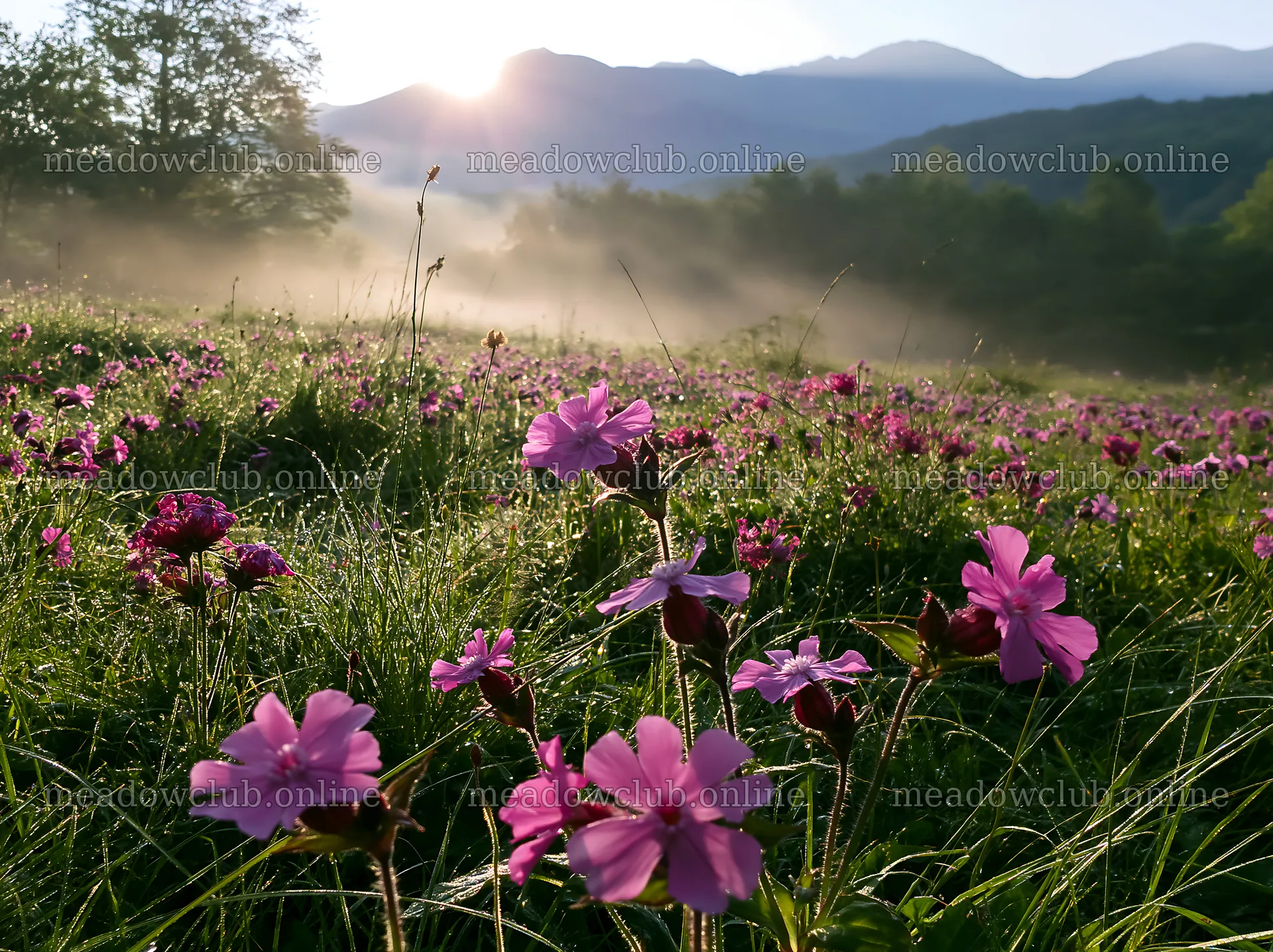 French meadow below Pyrenees range at sunrise – meadow photos 9174x6866