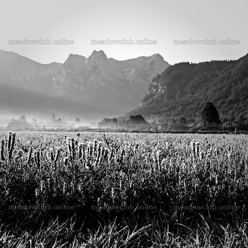 Regenerative meadow in a mountain landscape under morning light – meadow photos 7938x7938
