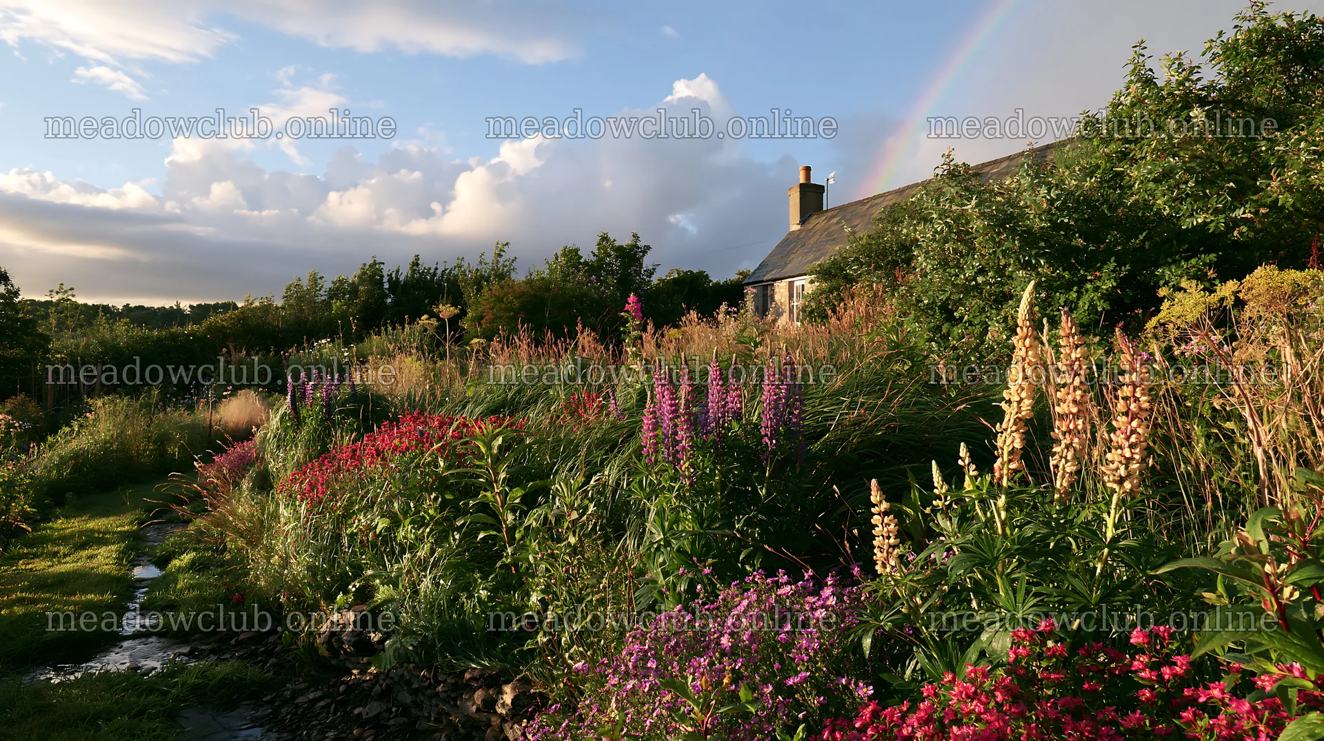 Cottage garden after storm – meadow photos 10608x5938