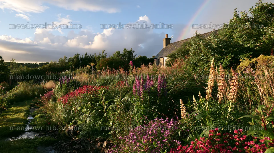 Cottage garden after storm – meadow photos 10608x5938