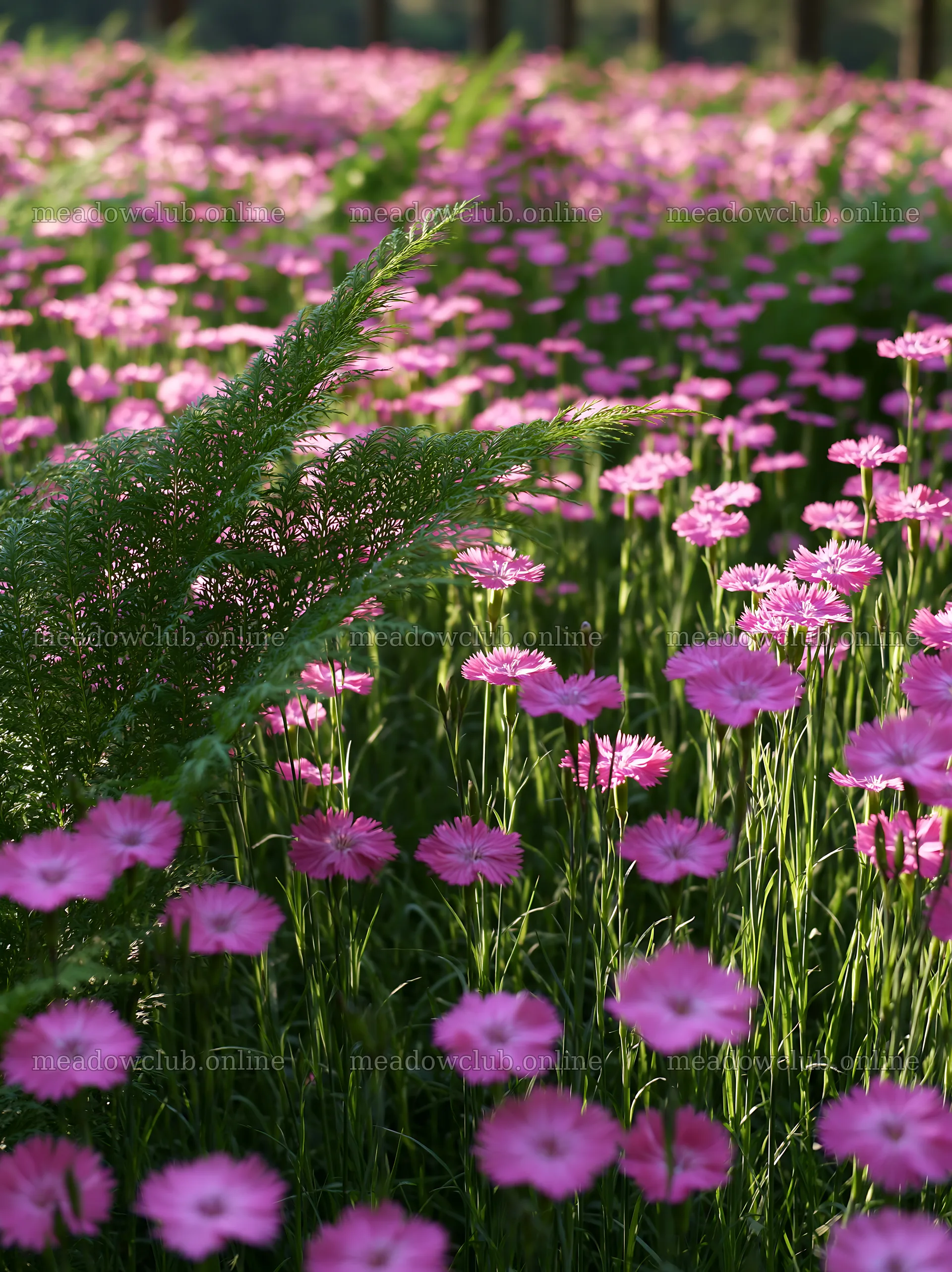 Nara summer meadow with fern foreground filled with flowers – meadow photos 6866x9174