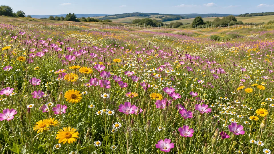 Colorful Wildflowers Across a Rolling Meadow – meadow photos 10324x5812