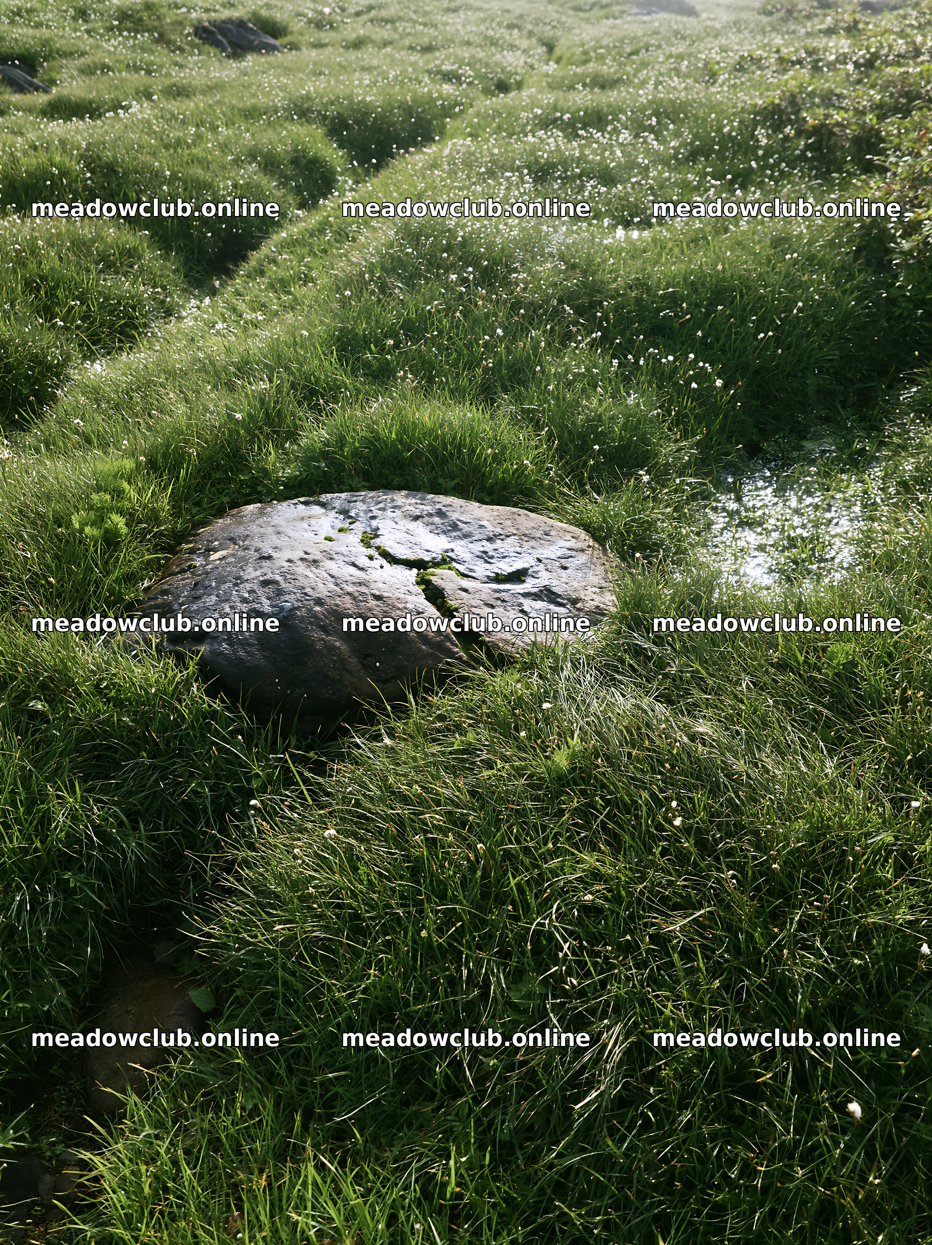 Aomori climate resilient meadow with boulder – meadow photos 6866x9174