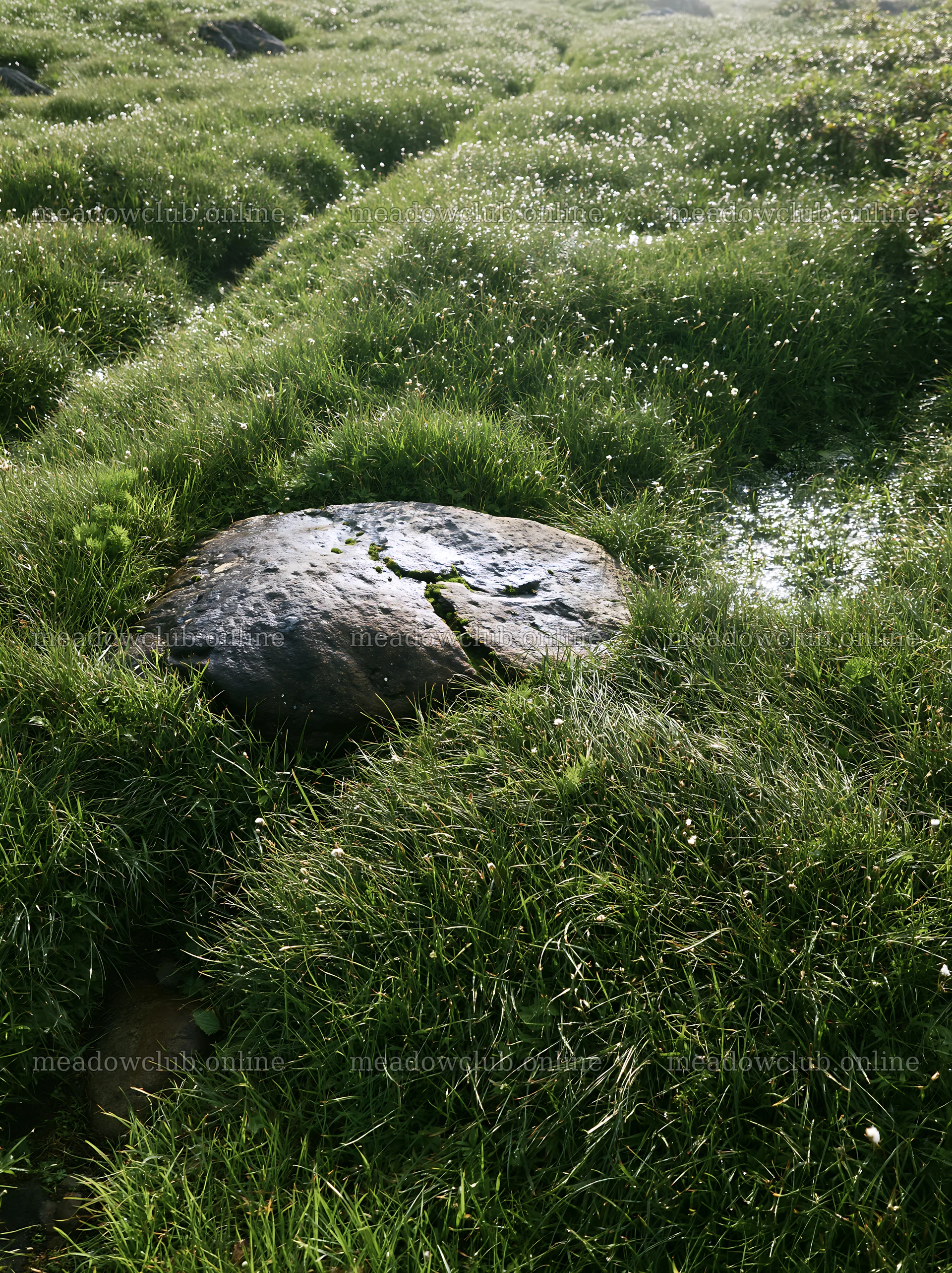 Aomori climate resilient meadow with boulder – meadow photos 6866x9174