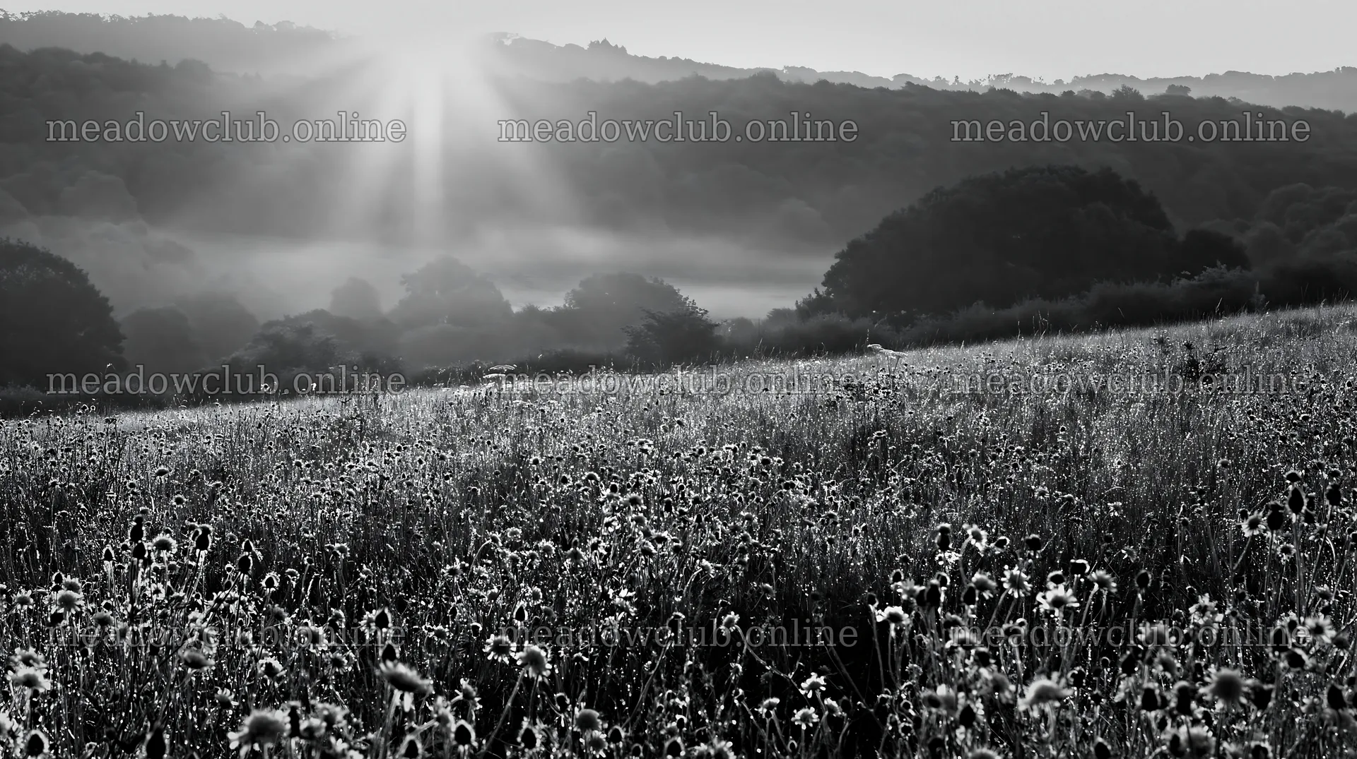 Meadow with knapweed at sunrise – meadow photos 10608x5938