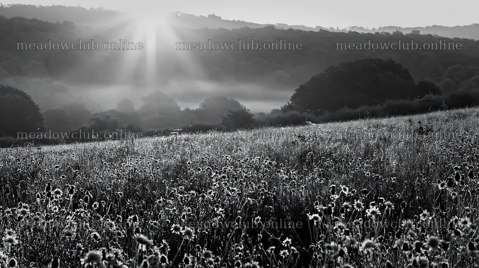Meadow with knapweed at sunrise – meadow photos 10608x5938