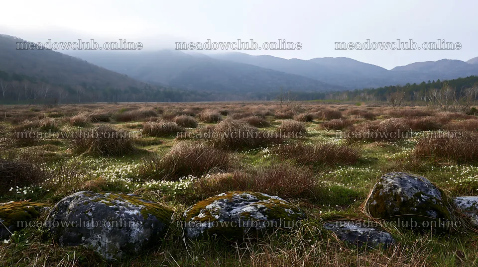Miyagi spring recovery meadow mossy stone with grassy landscape – meadow photos 10608x5938