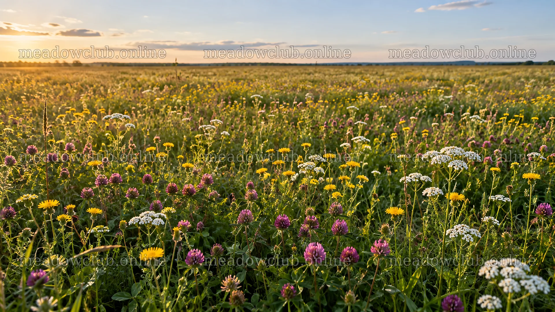 Wildflower Meadow in Warm Evening Light – meadow photos 10324x5812