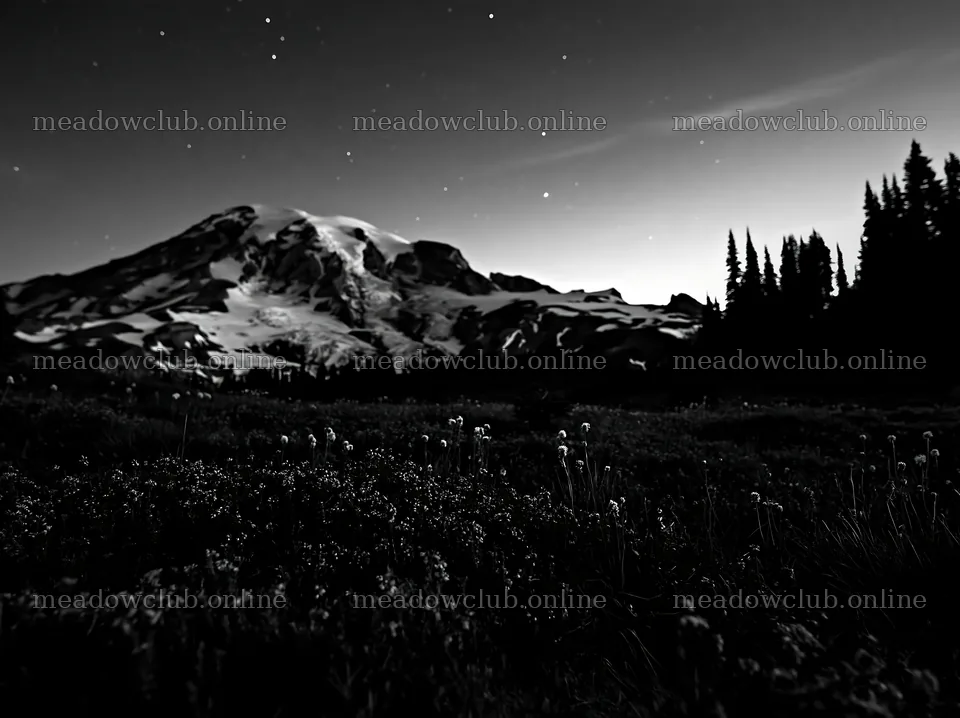 Mount Rainier wildflower meadow at sunrise – meadow photos 9174x6866